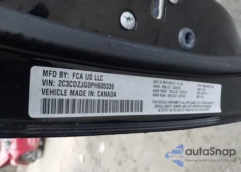 2023 Dodge Challenger Gt из США, поврежденный, VIN 2C3CDZJG0PH605339